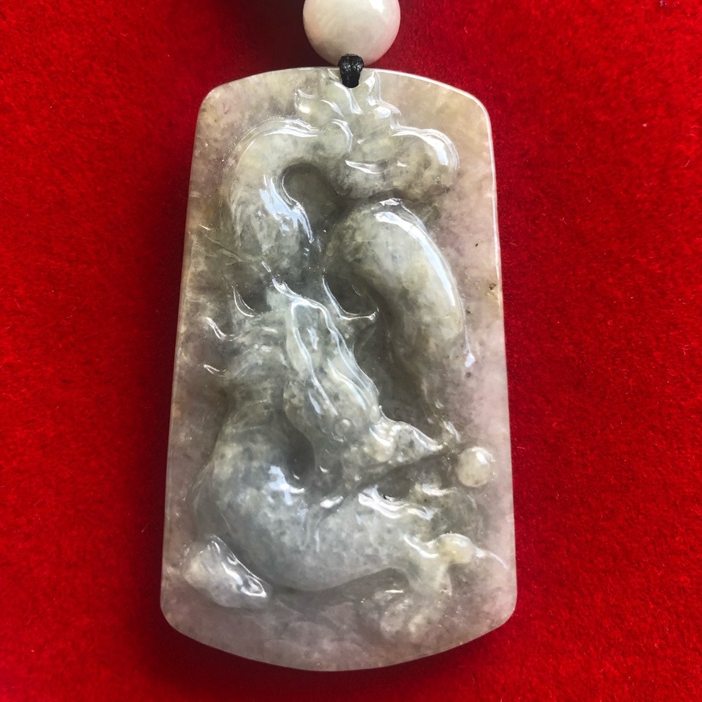 Natural Jade Dragon pendant and necklace